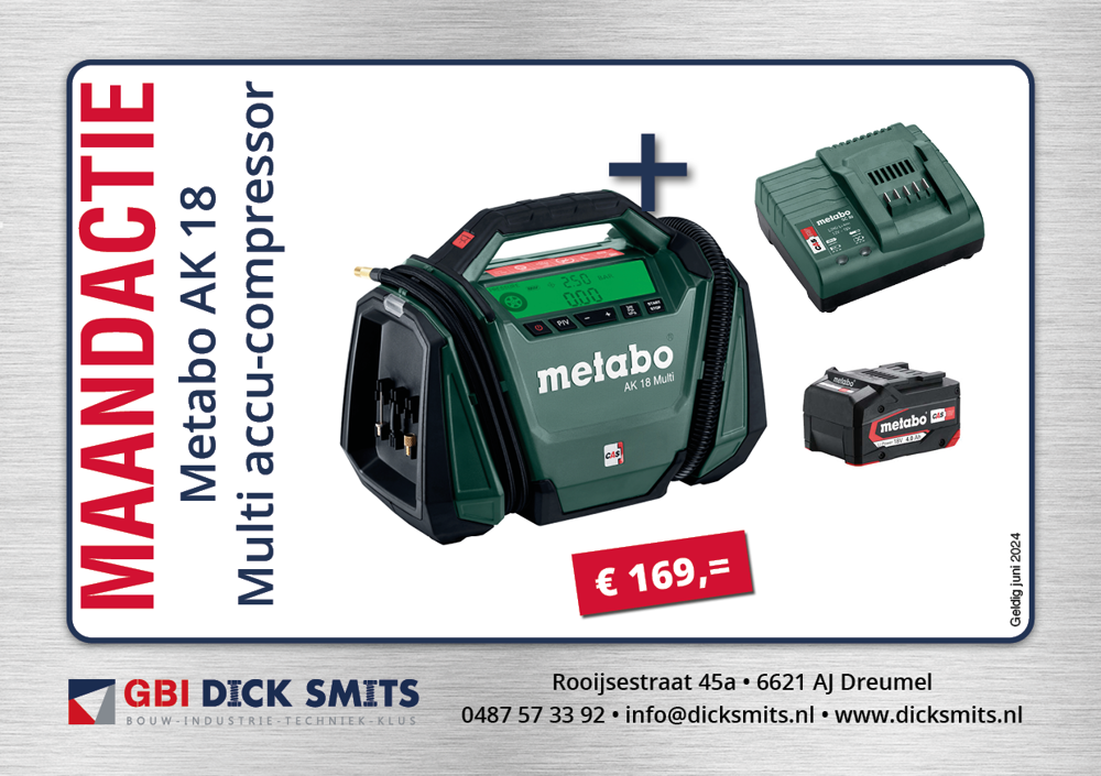 Maandactie juni 2024 Metabo accu compressor
